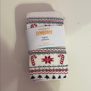 Gymboree Festive Candy Cane Tights - Red, Green, White